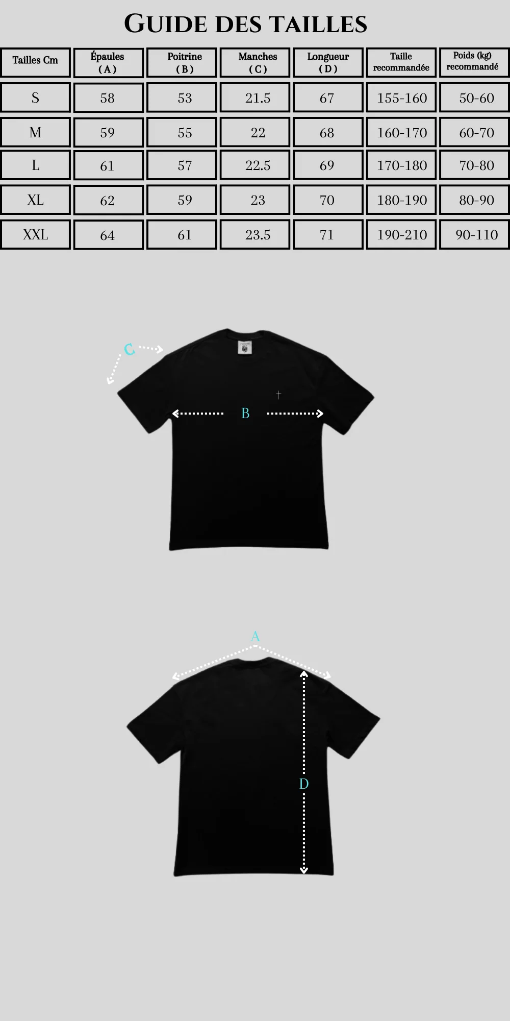 Guide des tailles Le Classic